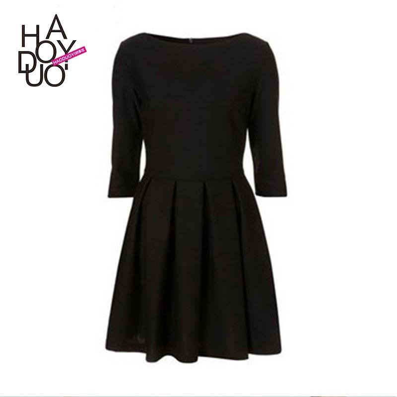 My Stuff, Elegance black cropped sleeves slim Hepburn wind a-dress size 6 - Bonny YZOZO Boutique Sto
