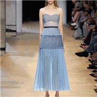 Strapless Vogue Split Front Hollow Out Off-the-Shoulder Trail Dress High Waisted Lace Dress - Bonny