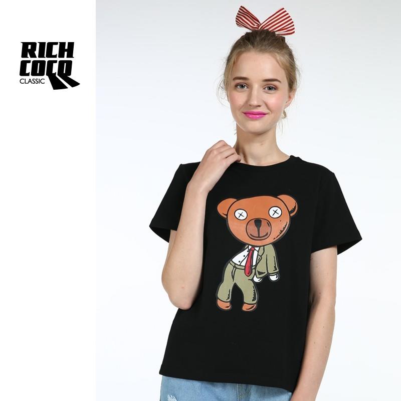 My Stuff, Oversized Vogue Student Style Printed Scoop Neck Bear Summer Cute Casual Short Sleeves T-s