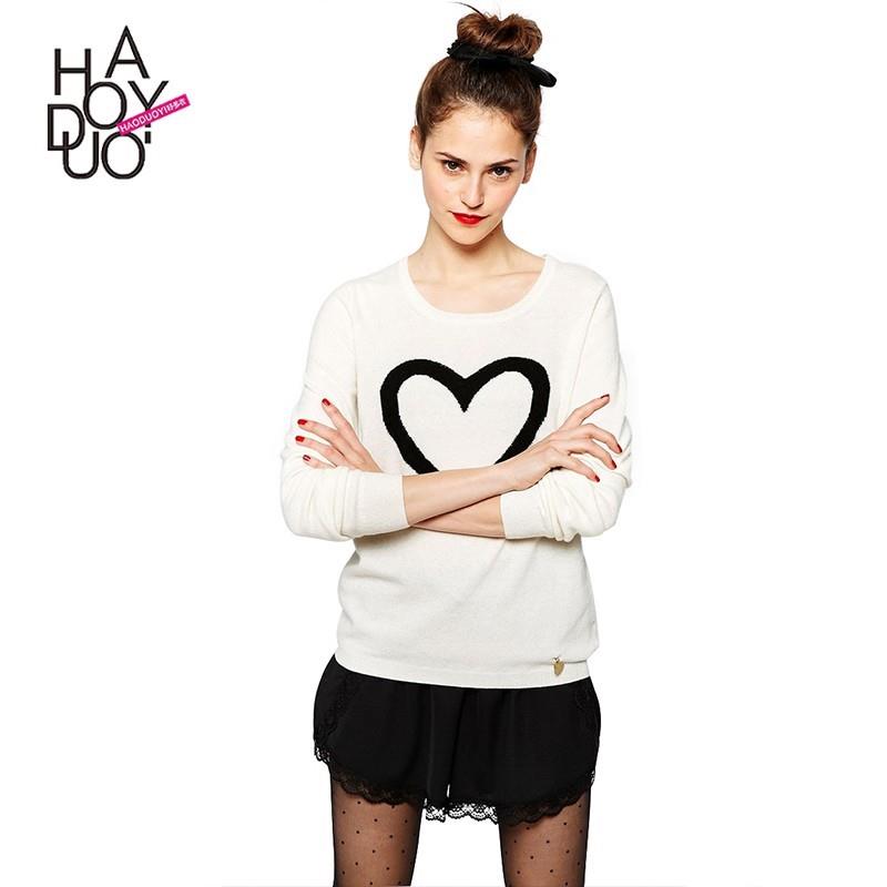 My Stuff, School Style Must-have Simple Sweet Jacquard Fall Sweater - Bonny YZOZO Boutique Store