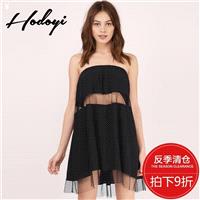 Strapless Sexy Slimming A-line Sleeveless Casual Black Dress - Bonny YZOZO Boutique Store