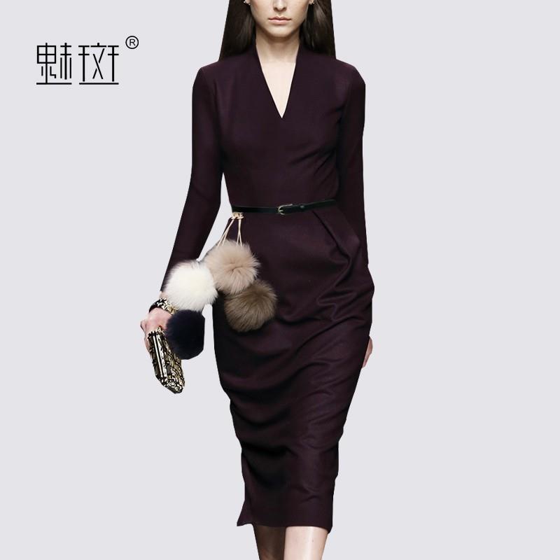 My Stuff, Attractive Slimming V-neck 9/10 Sleeves Pencil Skirt Dress - Bonny YZOZO Boutique Store