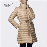 2017 new simple ladies women long down jacket coat beige jacket - Bonny YZOZO Boutique Store