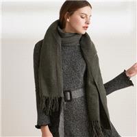 Vintage tassel solid colors for fall/winter warm, knitted wool shawl dual-purpose long scarf A004 -