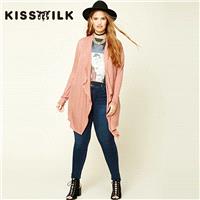 Plus size women's Cardigan Sweater coat with new style fashion leisure loose solid color for fall/wi