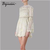 2017 spring new fashion lace perspective openwork A word skirt slim dress female - Bonny YZOZO Bouti
