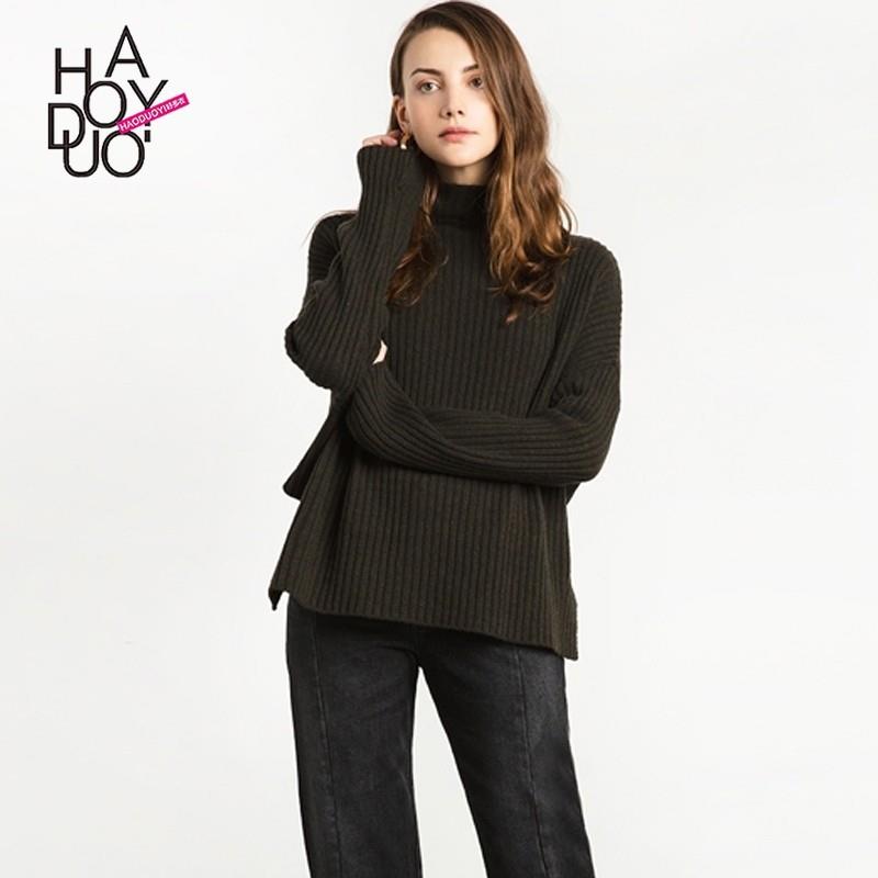 My Stuff, Vogue High Cut Draped Jersey One Color Fall Sweater - Bonny YZOZO Boutique Store