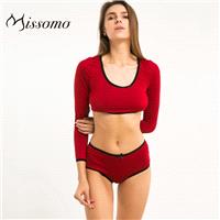 Vogue Sexy Slimming Comfortable 9/10 Sleeves Outfit Tight Basic Top Underpant Bra - Bonny YZOZO Bout