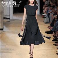 Vogue Attractive Slimming Scoop Neck Sleeveless Trail Dress Summer Black Dress - Bonny YZOZO Boutiqu